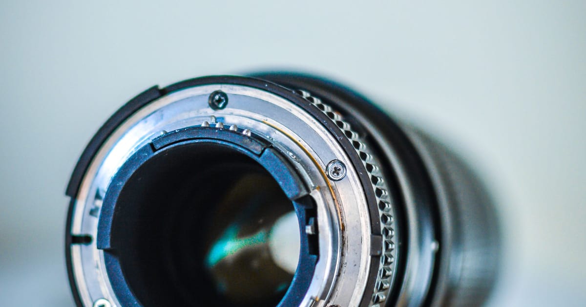 The rear of a lens, showing its mount